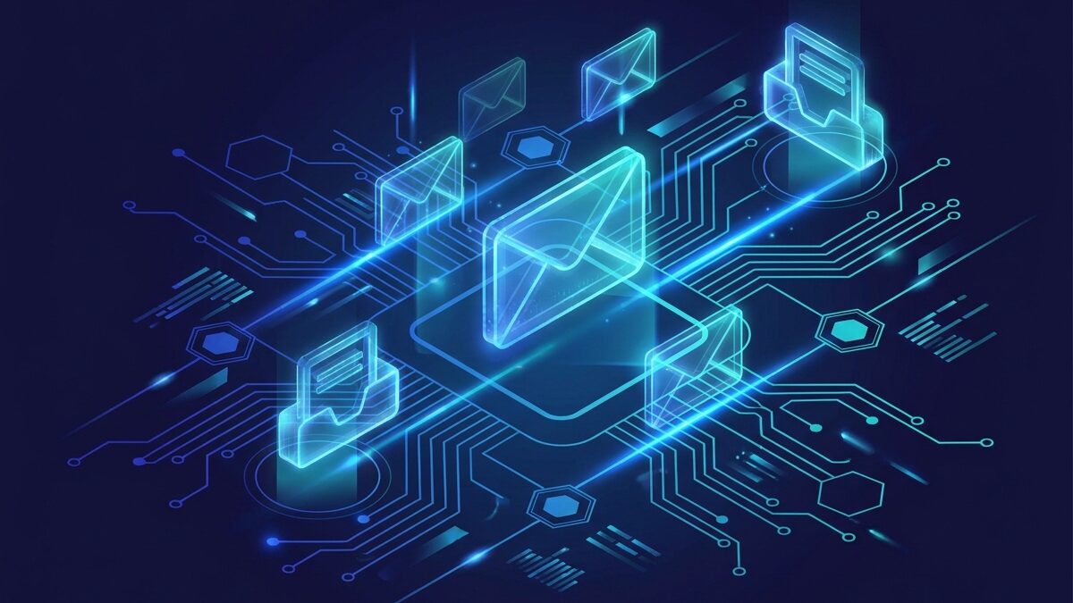 Abstract visualization of email marketing and campaign automation