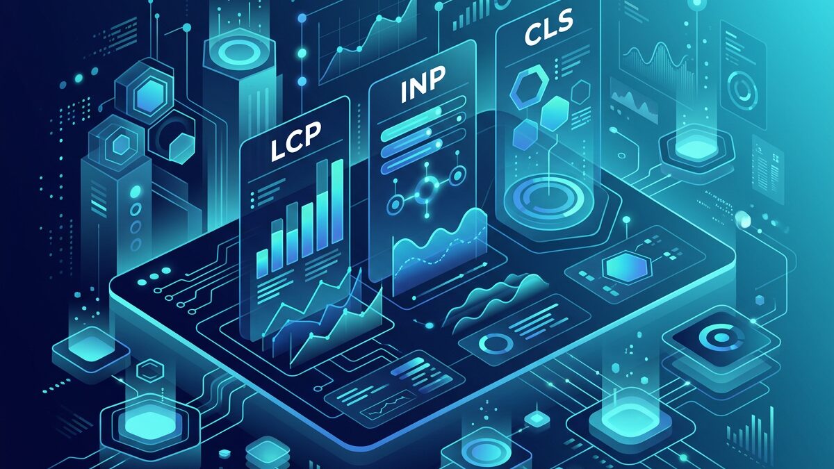 Core Web Vitals метрики LCP, INP и CLS на табло за наблюдение
