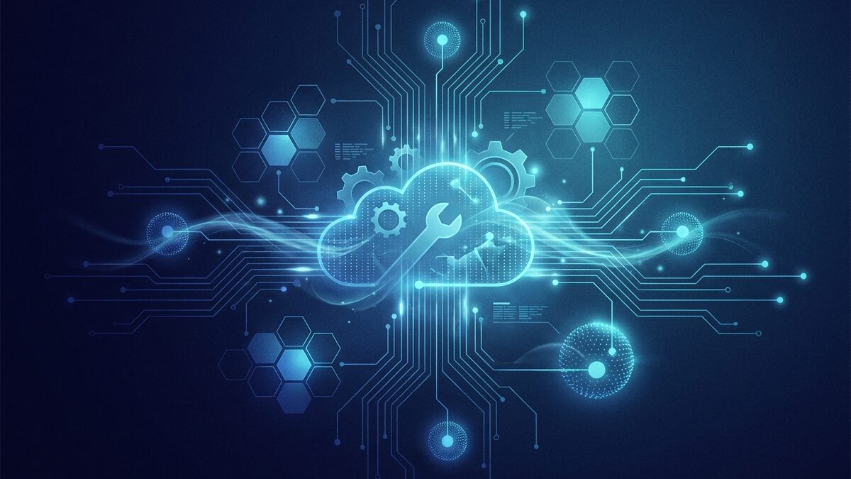 Abstract illustration of website maintenance with a network of glowing nodes in deep navy and cyan