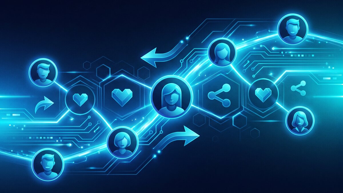Abstract illustration of social media for business